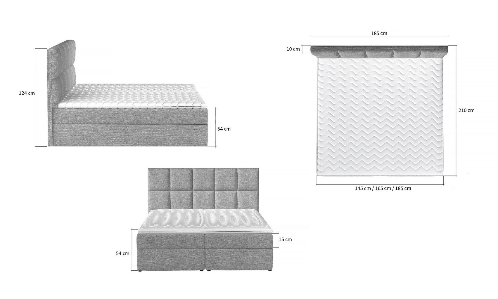 Kontinentaalvoodi GLOSSY-Omega 68 (kangas)-140x200 cm hind ja info | Voodid | kaup24.ee