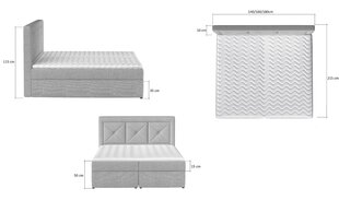 Kontinentaalvoodi E-IDRIS-Berlin 01-180x200 cm цена и информация | Кровати | kaup24.ee