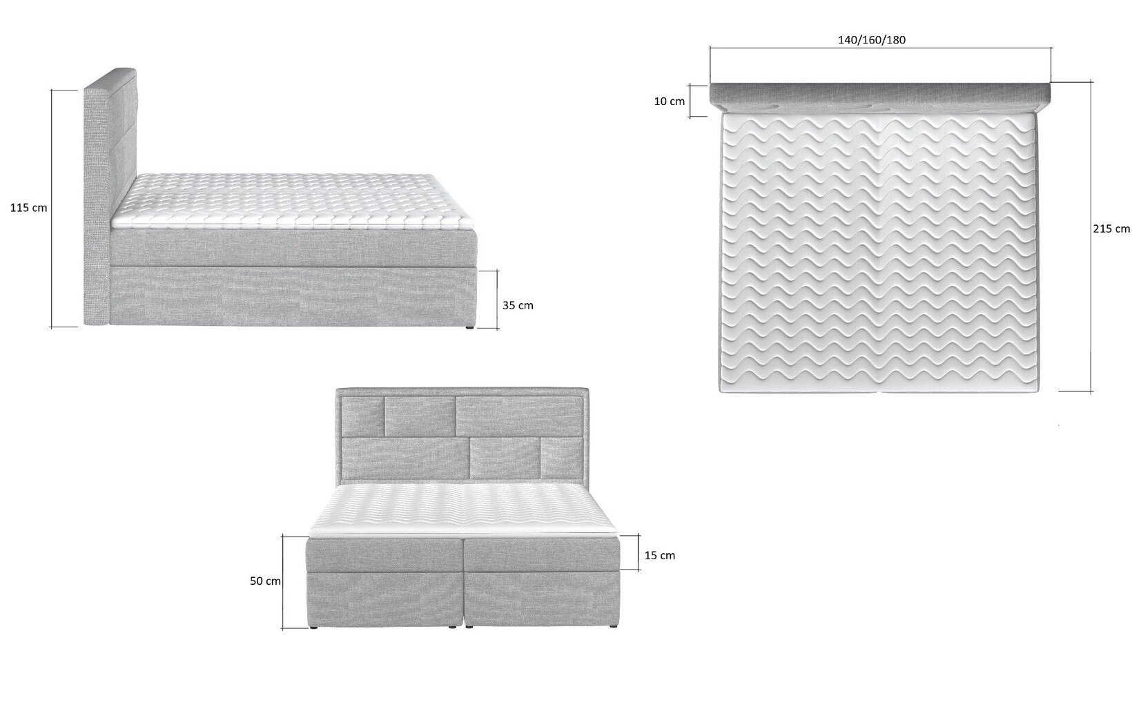 Kontinentaalvoodi MERON-Grande 81-140x200 cm hind ja info | Voodid | kaup24.ee