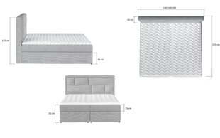 Kontinentaalvoodi MERON-Sawana 14 (kangas)-160x200 cm цена и информация | Кровати | kaup24.ee