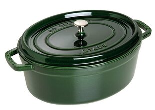 Кастрюля чугунная овальная Staub 40509-365-0, зеленая, 5,5 л цена и информация | Формы, посуда для выпечки | kaup24.ee