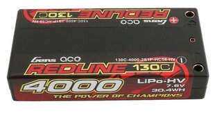 Gens ace aku Lipo Redline Series 4000mAh 7.6V 130C 2S1P HardCase HV hind ja info | Patareid | kaup24.ee