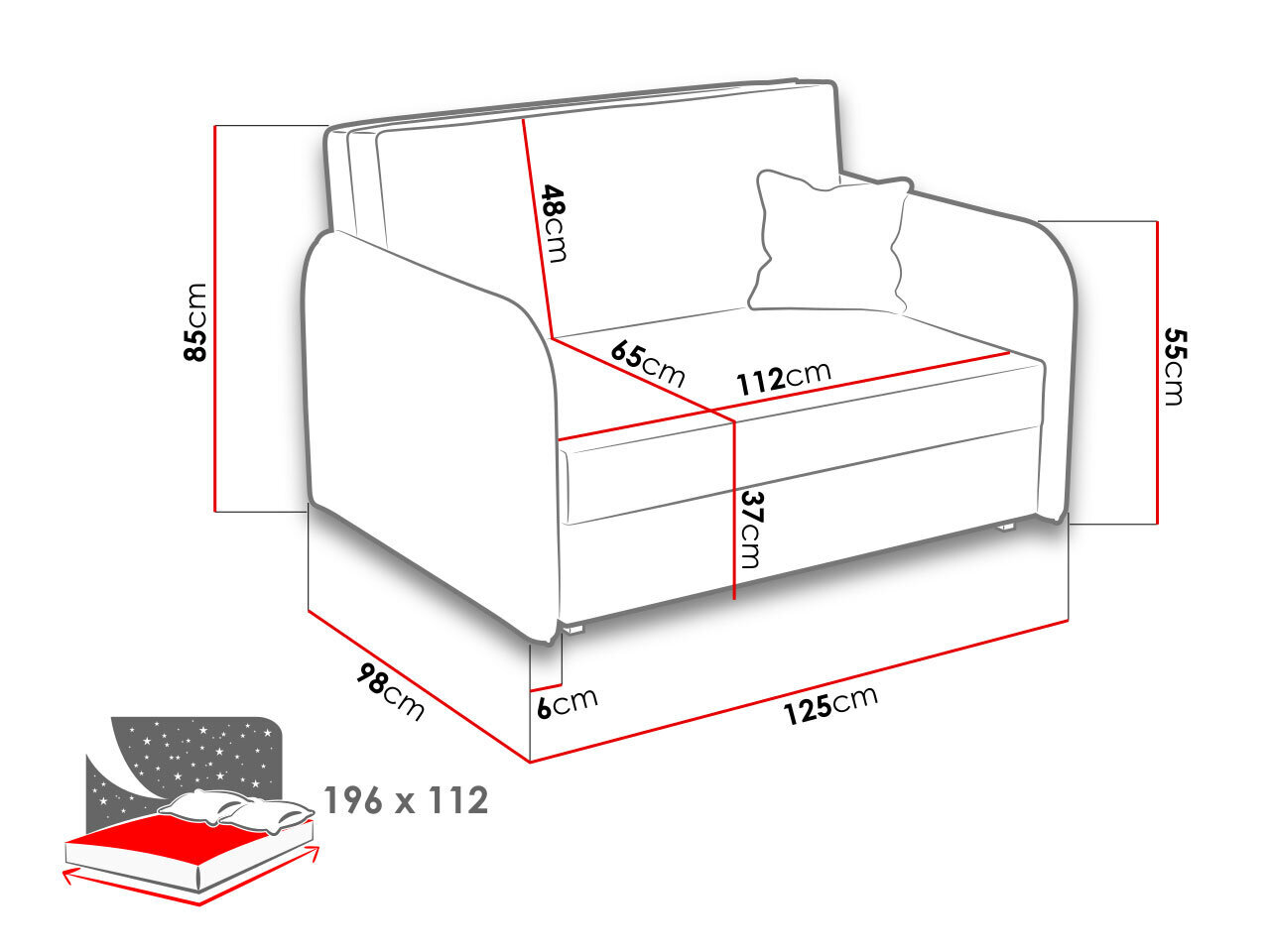 Diivanvoodi CLIVIA LOFT II-Mono 248 (polüester) цена и информация | Diivanid ja diivanvoodid | kaup24.ee