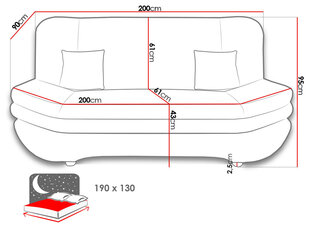 Diivanvoodi LENA Premium-Miu 2032 + Miu 2032 + Miu 2043 hind ja info | Diivanid ja diivanvoodid | kaup24.ee