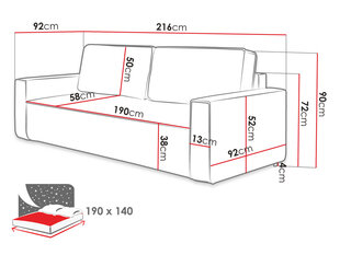 Diivan BILOTESO SZTRUKS-Ontario 019 hind ja info | Diivanid ja diivanvoodid | kaup24.ee