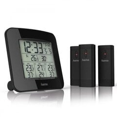 Hama termomeeter Weather Station EWS-TRIO 3 Sensors Black, must hind ja info | Andurid, sensorid | kaup24.ee