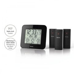 Hama termomeeter Weather Station EWS-TRIO 3 Sensors Black, must hind ja info | Andurid, sensorid | kaup24.ee