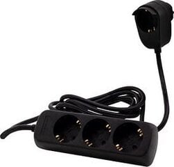 REV pikendusjuhe Multiple Socket Outlet 3+1-fold 2m must hind ja info | Pikendusjuhtmed, kaablid | kaup24.ee