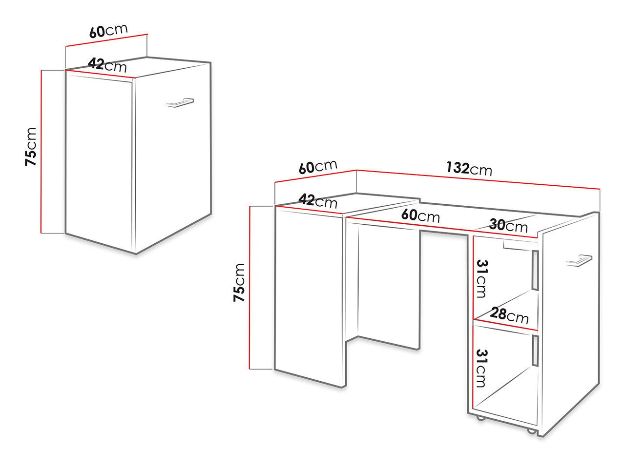 Kirjutuslaud SMART 03-biały (valge) hind ja info | Diivanilauad | kaup24.ee