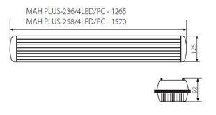 Hermeetiline valgusti MAH PLUS-236/4LED/PC hind ja info | Rippvalgustid | kaup24.ee