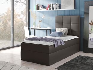 Kontinentaalvoodi KANVAR 2-ekoskóra Soft 029 (szara)-80x200 cm-Vasak цена и информация | Кровати | kaup24.ee