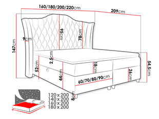 Kontinentaalvoodi LENTURIO-Fresh 09-120x200 cm hind ja info | Voodid | kaup24.ee