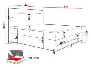 Kontinentaalvoodi TRUNIDA LED-Soft 011 (ökonahk)-140x200 cm цена и информация | Кровати | kaup24.ee