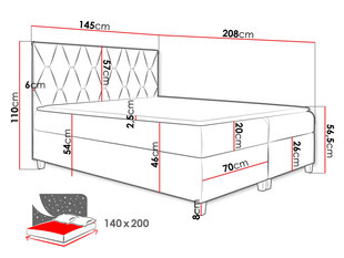 Kontinentaalvoodi CARINIMA-Fresh 08-160x200 cm hind ja info | Voodid | kaup24.ee