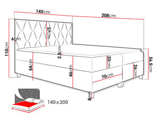 Kontinentaalvoodi CARINIMA-Fresh 33-140x200 cm hind ja info | Voodid | kaup24.ee