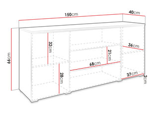 Kummut SAWOTI 150-wotan цена и информация | Шкафчики в гостиную | kaup24.ee