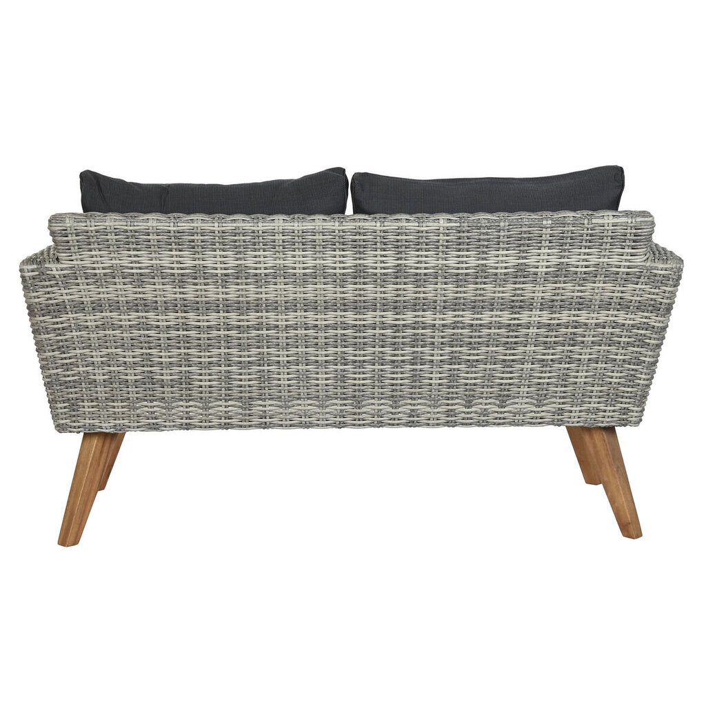 Lauakomplekt kolm Tugitooliga DKD Home Decor Must sünteetiline rotang Teras (137 x 66 x 70 cm) hind ja info | Aiamööbli komplektid | kaup24.ee