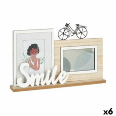 Fotoraam Smile 2 fotos Must Pruun Puit MDF (6 Ühikut) (40 x 27 x 6 cm) hind ja info | Pildiraamid | kaup24.ee