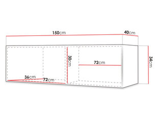 Telekalalaud TOWIRO SLIM I 150-czarny (must) hind ja info | TV alused | kaup24.ee