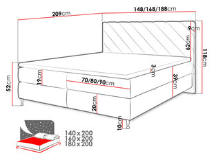 Kontinentaalvoodi MARTAND-Fresh 01-160x200 cm hind ja info | Voodid | kaup24.ee