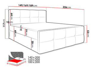 Kontinentaalvoodi MAULIKO-Fresh 01-140x200 cm hind ja info | Voodid | kaup24.ee