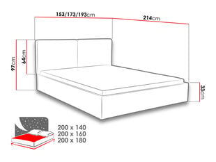 Kontinentaalvoodi SZYMI-Puerto 1 + Galahad 1542-140x200 cm hind ja info | Voodid | kaup24.ee