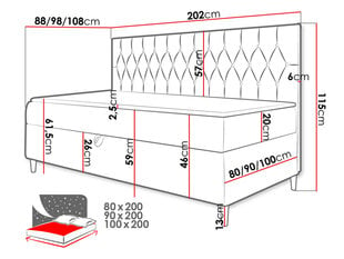 Kontinentaalvoodi JUNIOR GERDISE 2-ekoskóra Soft 017 (biała) + Fresh 04-90x200 cm-Parem hind ja info | Voodid | kaup24.ee