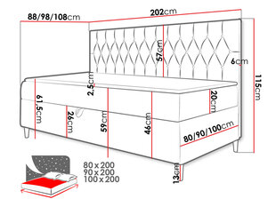 Kontinentaalvoodi JUNIOR GERDISE 2-ekoskóra Soft 017 (biała) + Fresh 08-90x200 cm-Parem hind ja info | Voodid | kaup24.ee