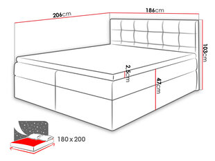 Kontinentaalvoodi HANNAH-Kronos 22-180x200 cm hind ja info | Voodid | kaup24.ee