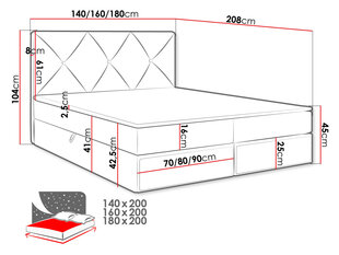 Kontinentaalvoodi MITESKO-Manila 02-140x200 cm hind ja info | Voodid | kaup24.ee