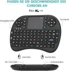 RII I8 Mini Keyboard Беспроводная, интеллектуальная клавиатура телевизора, беспроводная клавиатура с сенсорной панелью, мини -клавиатура для Smart TV Remote Crownt/Pad/Xbox 360/PS3/Google Android TV Box/HTPC/IPTV (DE Mayout) цена и информация | Источники питания | kaup24.ee