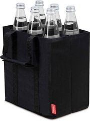 Ахиллесовый пакет для бутылок, пакет для бутылок для бутылок 6 x 1,5 литра, бутылочные сумки, сумка с перегородками для бутылок, автомобильная коробка, сумка для покупок с 6 отсеками, черный, 25 см х 17 см х 27 см. цена и информация | Столовые и кухонные приборы | kaup24.ee