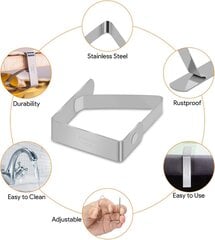 Telgoni laudlina klambri roostevabast terasest, 12 tükki väljaspool laudlina klambri laudlinahoidjat laudlina väikesed klambiklambrid paksude laudade jaoks aialaud, hõbe, 5 x 4 cm hind ja info | Laudlinad, lauamatid, servjetid | kaup24.ee