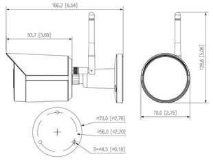 IP-KAAMERA IPC-HFW1230DS-SAW-0360B Wi-Fi - 1080p 3.6 mm DAHUA hind ja info | Valvekaamerad | kaup24.ee