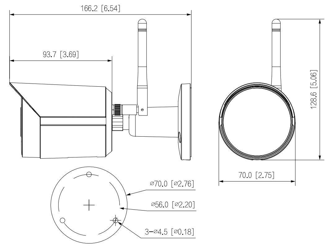 IP-KAAMERA IPC-HFW1230DS-SAW-0360B Wi-Fi - 1080p 3.6 mm DAHUA цена и информация | Valvekaamerad | kaup24.ee