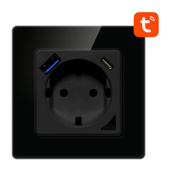 Smart WiFi Wall Socket Avatto N-WOT10-USB-B TUYA USB USB-C (black) hind ja info | Lülitid ja pistikupesad | kaup24.ee