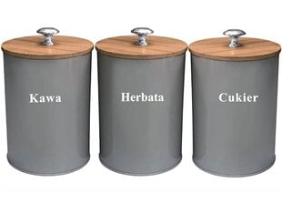 Komplekt 3 konteiner ilma kohvi tee suhkur Krisberg KS-2649 /2732 hind ja info | Toidu säilitusnõud | kaup24.ee