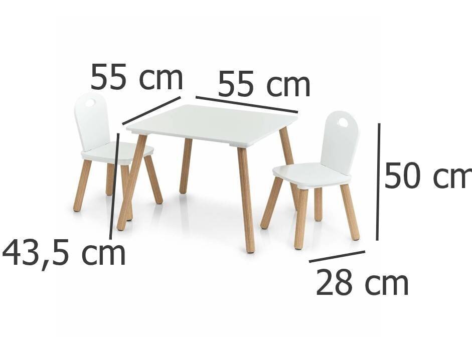 Laste mööblikomplekt Zeller, 2 tooli + laud hind ja info | Laste lauad ja toolid | kaup24.ee