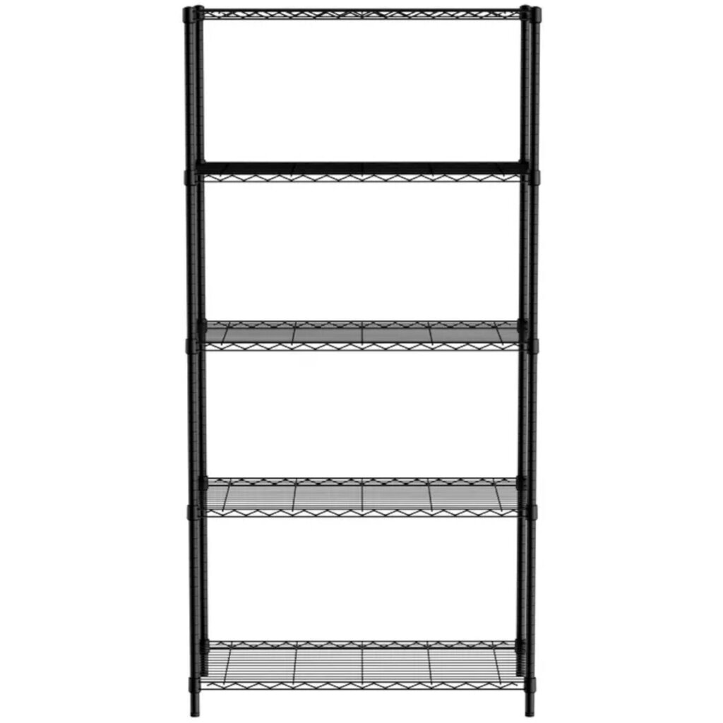 Kruvitav hoiuriiul 5 riiuliga must 91x45x183 cm - Hendi 812990 цена и информация | Riiulid tööriistadele | kaup24.ee