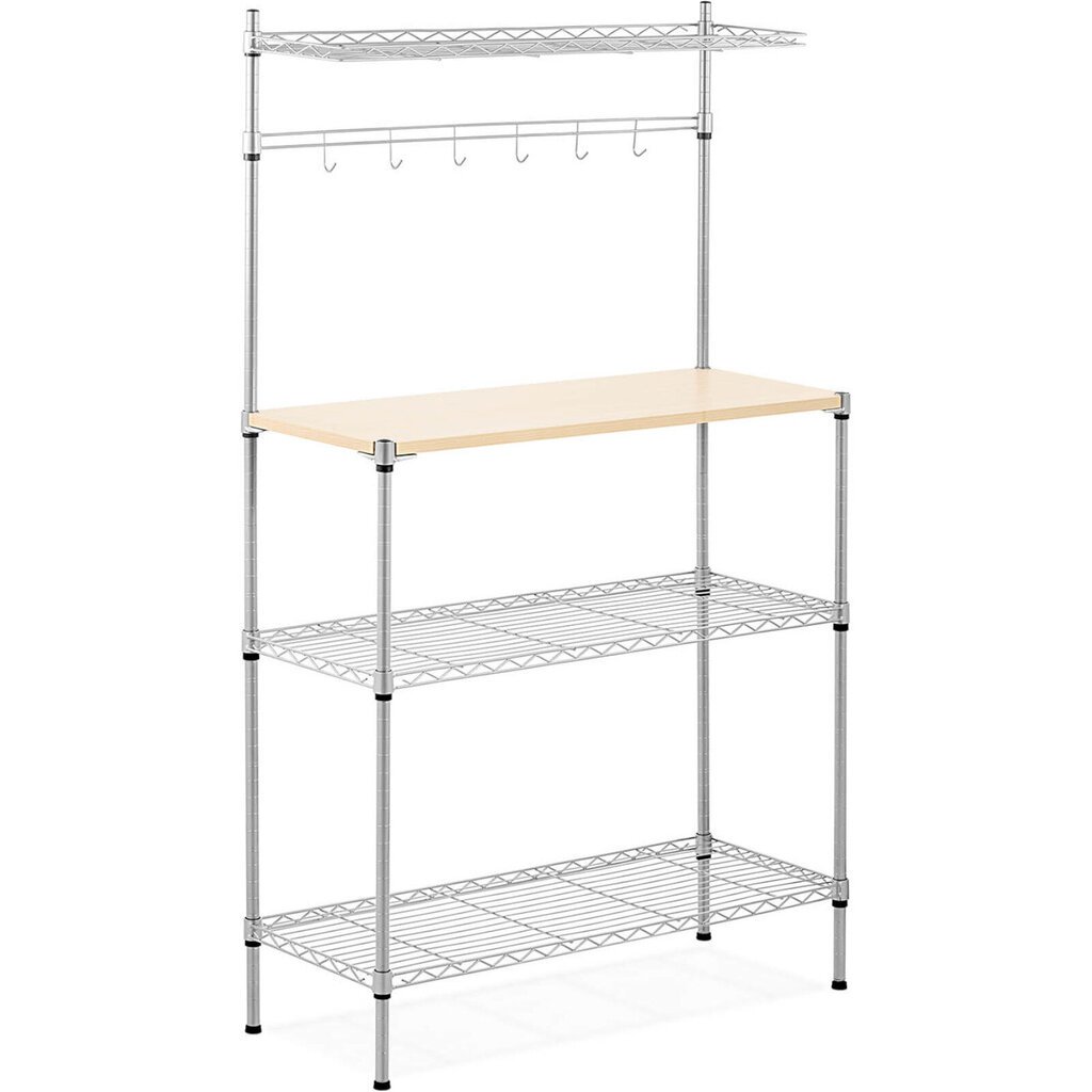 Metallist traatrest laokööki 4 riiuliga konksud 90 x 35 x 152 cm kuni 121 kg цена и информация | Riiulid tööriistadele | kaup24.ee