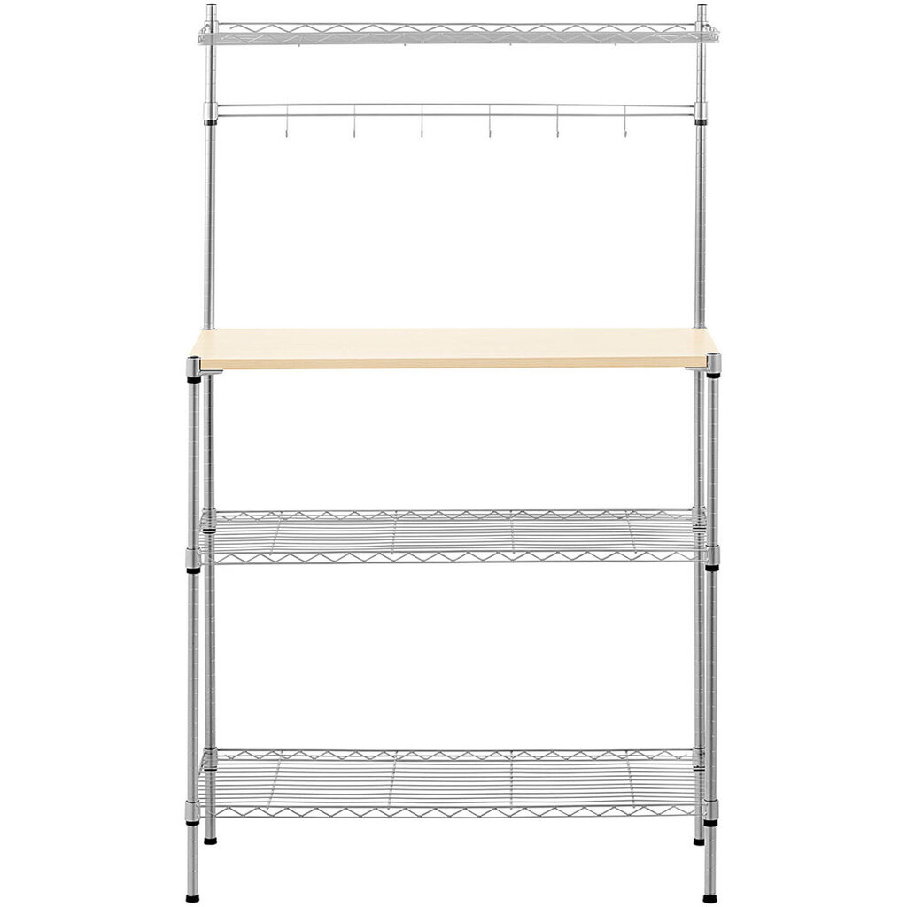 Metallist traatrest laokööki 4 riiuliga konksud 90 x 35 x 152 cm kuni 121 kg цена и информация | Riiulid tööriistadele | kaup24.ee