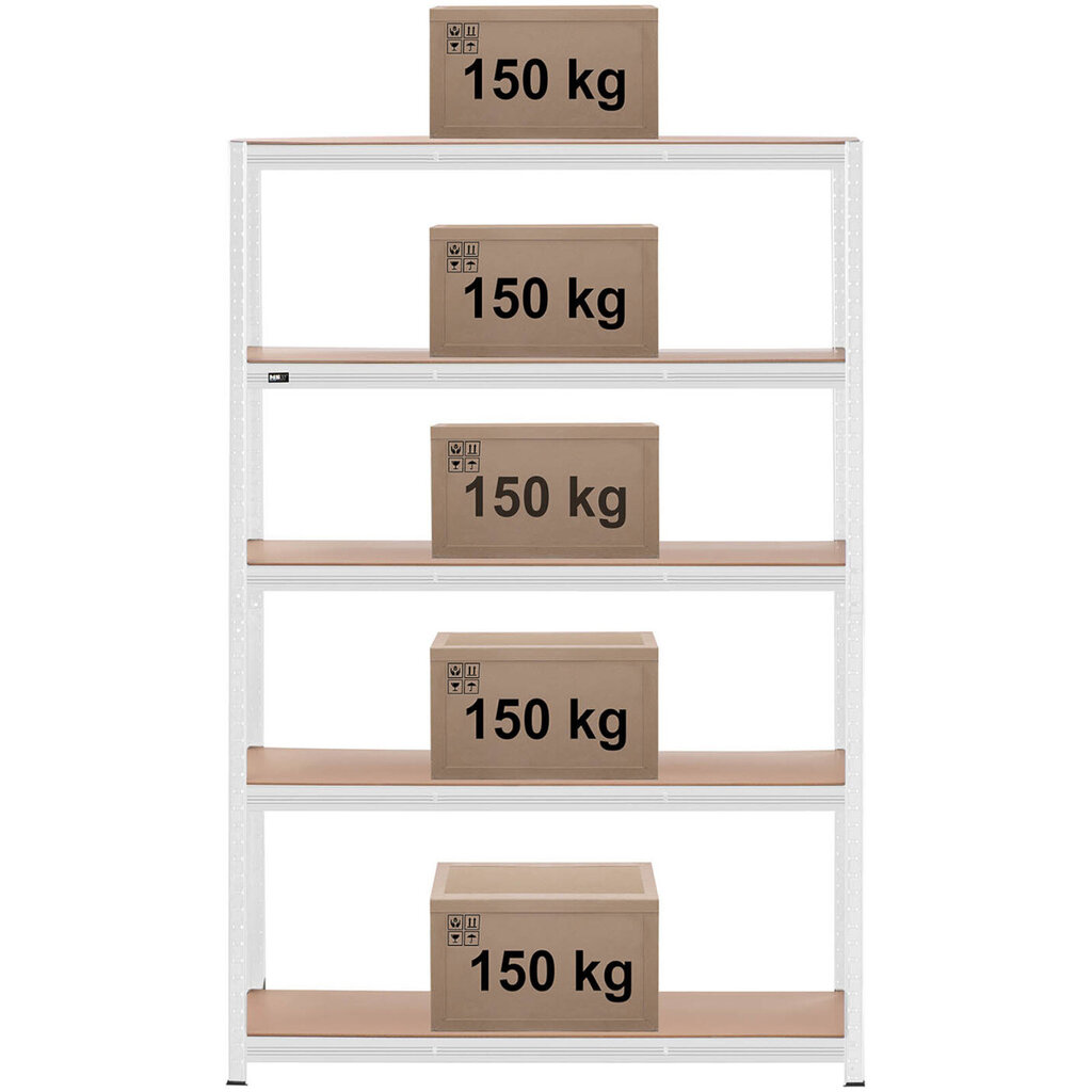 Metallist hoiuriiul 5 riiuliga 750 kg 120 x 40 x 180 cm hall цена и информация | Riiulid tööriistadele | kaup24.ee