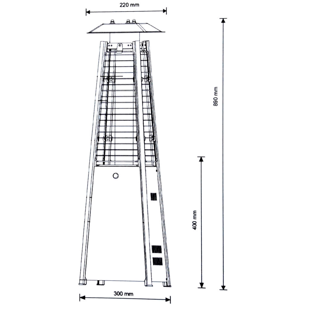 Gaasilambiga gaasi lauaküte PYRAMID MINI gaas 10078671 hind ja info | Küttekehad | kaup24.ee