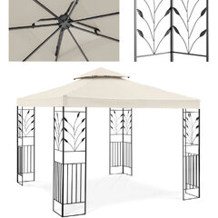 Aiapaviljoni dekoratiivne lehtla kokkupandav 3 x 3 x 2,6 m kreem цена и информация | Беседки, навесы, тенты | kaup24.ee