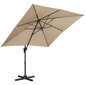 Aia külgmine vihmavari ruudukujulisel vardal 250 x 250 cm hallikaspruun цена и информация | Päikesevarjud, markiisid ja alused | kaup24.ee