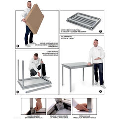 Tsentraalne terasest töötasalaud 100x60cm - Hendi 811276 hind ja info | Köögi- ja söögilauad | kaup24.ee