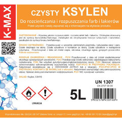 Ksüleeni lahustiga orgaaniline vedeldi värvidele ja lakkidele K-MAX 5L цена и информация | Лаки, растворители | kaup24.ee