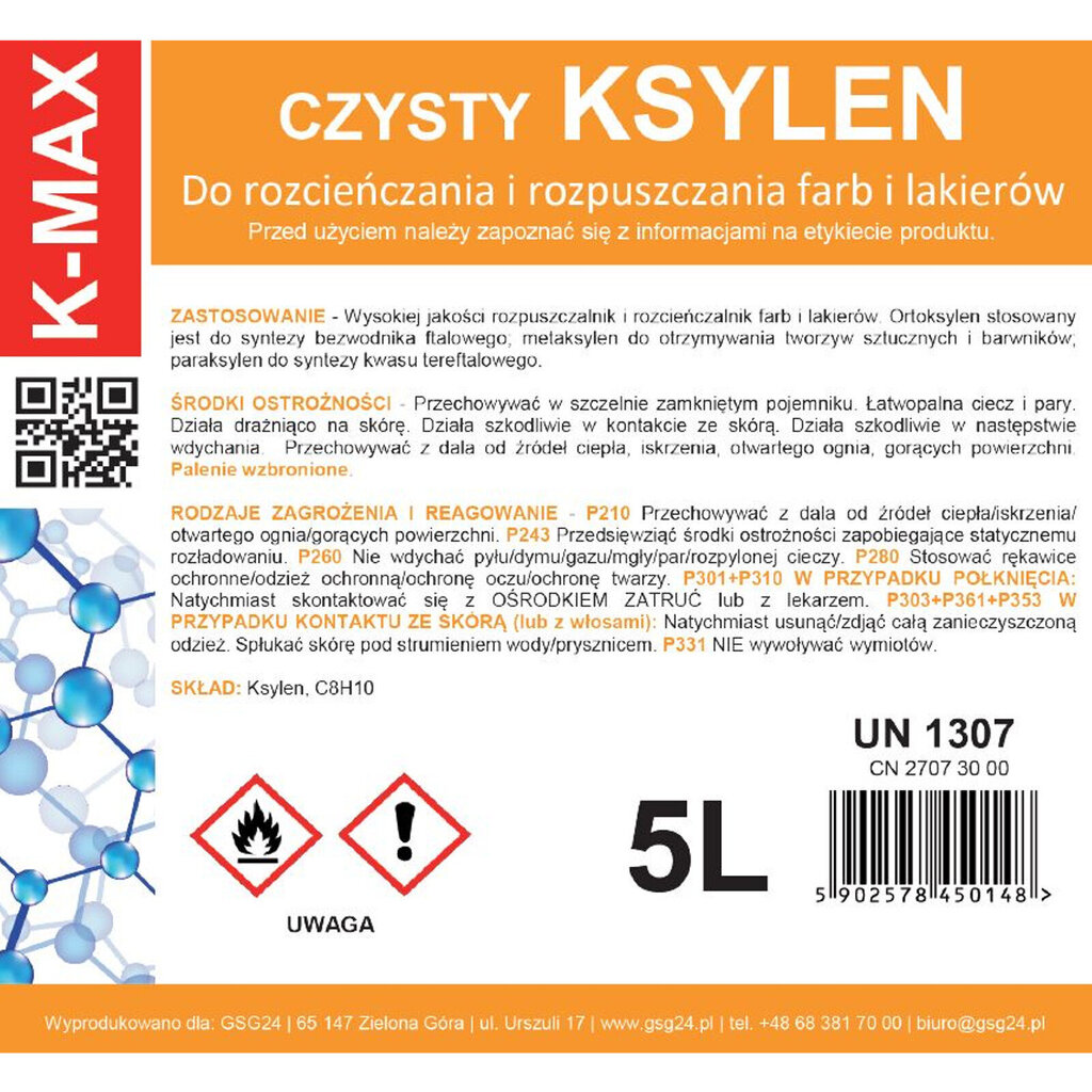 Ksüleeni lahustiga orgaaniline vedeldi värvidele ja lakkidele K-MAX 5L цена и информация | Lakid, lahustid | kaup24.ee