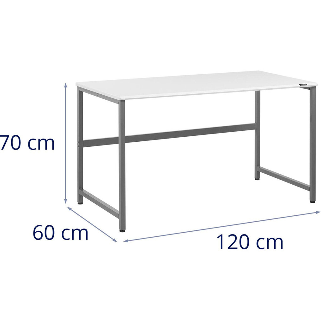 Tööstuslik arvutilaud metallraamil 120 x 60 cm valge ja hall hind ja info | Arvutilauad, kirjutuslauad | kaup24.ee