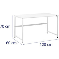 Tööstuslik arvutilaud metallraamil 120 x 60 cm valge hind ja info | Konsoollauad | kaup24.ee